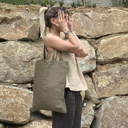 Einkaufstasche aus Leinen_Lino/Grün - Image 2