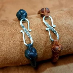 Damen Armschmuck in Känguruleder/925 Sterling Silber