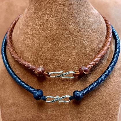 Damen Halsschmuck in Känguruleder/925 Sterling Silber