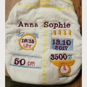 Bestickte Erinnerungswindel