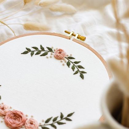 Stickbild rosa Rosen - Image 4