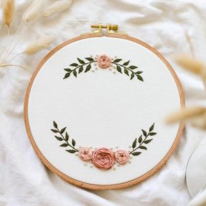 Stickbild rosa Rosen