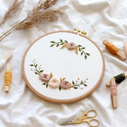 Stickbild Rosen beige - Image 3