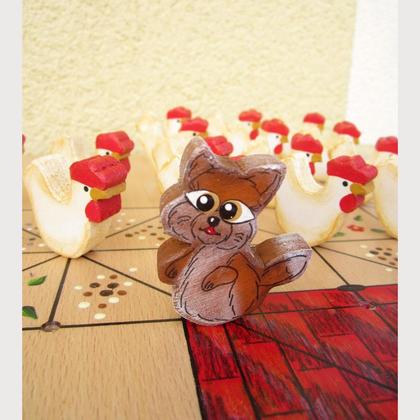 Brettspiel * Fuchs und Henne * eckig * bemalt - Image 4