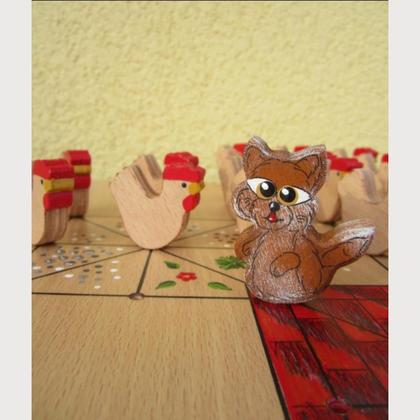 Brettspiel * Fuchs und Henne * eckig * natur - Image 4