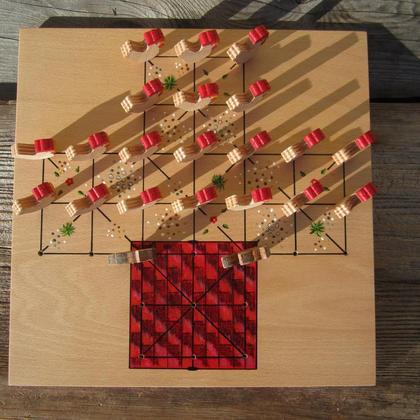 Brettspiel * Fuchs und Henne * eckig * natur - Image 2