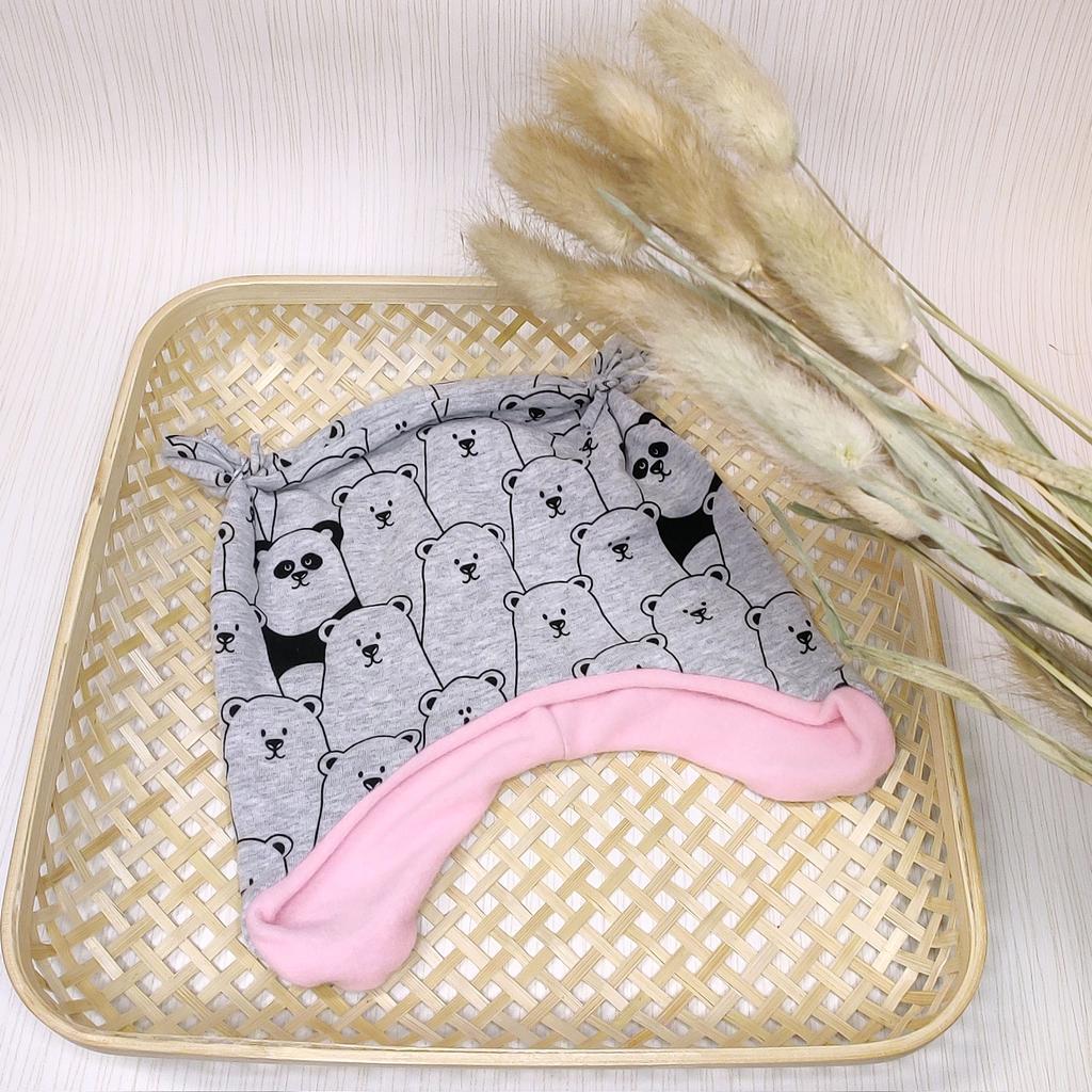 Ohrenmütze - Panda rosa