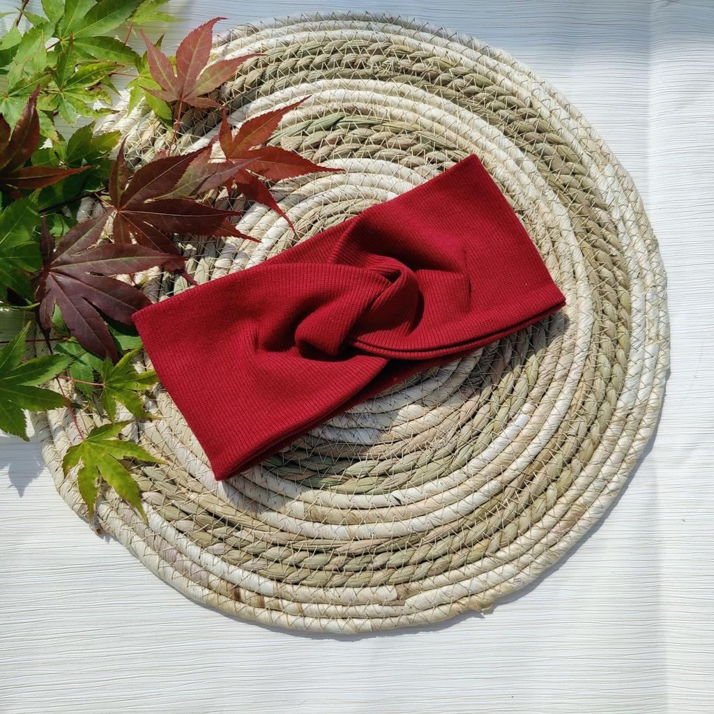 Knotenstirnband weinrot