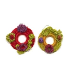 Blumen Ohrringe rot grün