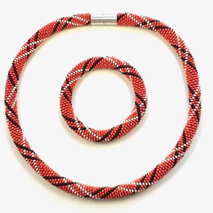 Schmuckset Linien rot