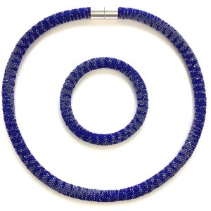 Miniperlen Schmuckset blau blau