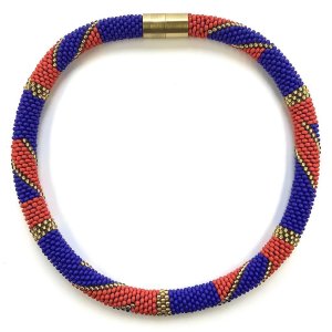 Halskette „Cleo rot blau“