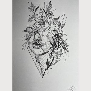 Zeichnung Blumenblick