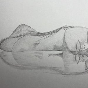 Zeichnung Wasserspiegelung