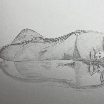 Zeichnung Wasserspiegelung