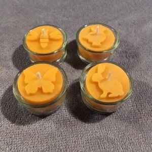 Bienenwachskerze, Teelichter-Set Ostern