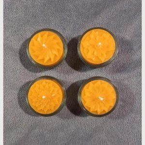 Bienenwachskerze, Teelichter-Set Blumen