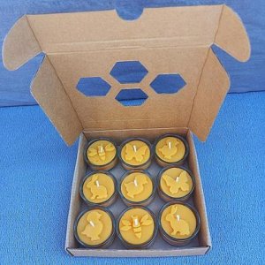 Geschenkset, Bienenwachs Teelichter-Set Ostern 9Stk.