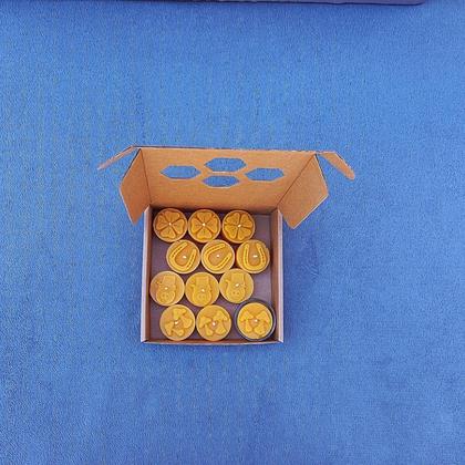 Bienenwachs Teelichter-Set Glücksbringer 12Stk.