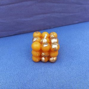 Bubble Kerze Gold, Bienenwachskerze