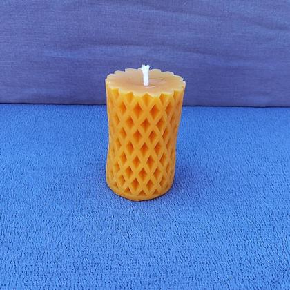 Kopie Bienenwachskerze mit Zickzackmust