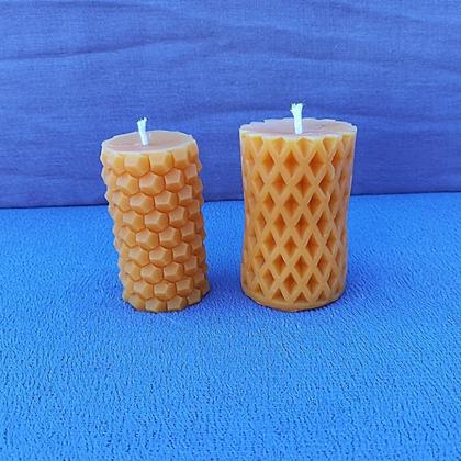 Bienenwachskerze mit Muster 2rt-Set