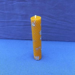 Gerollte Bienenwachskerze Silber, Bienenwachskerze