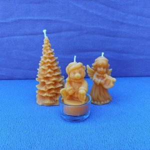 Bienenwachskerze  3er-Set Weihnachten