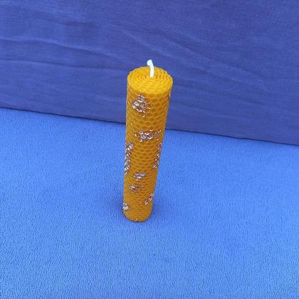 Gerollte Bienenwachskerze Gold
