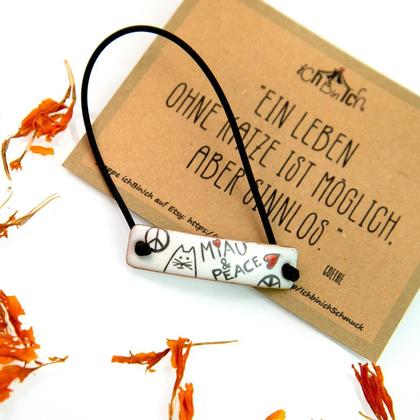 Katzen Armband aus Emaille, Armband handgemacht, Miau&Peace - Image 4