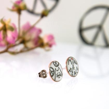 Katzen Ohrstecker Miau & Peace