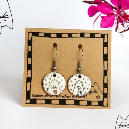 Ohrringe rund mit Punkten