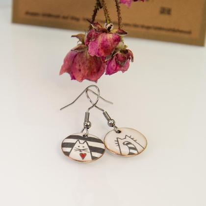 Ohrringe rund mit Streifen