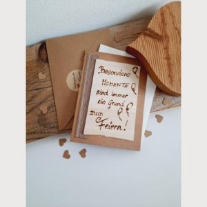Geburtstagskarte, Besondere Momente, Luftballon,  Holz,  Herzenswerk