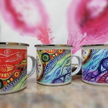 Kopie Emailtassen Farbenfroh