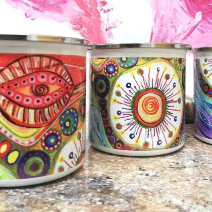 Kopie Emailtassen Farbenfroh