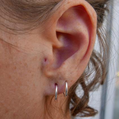 Silber Ohrringe | 925 Silber Creolen | 1 Stück | handgemacht - Image 2