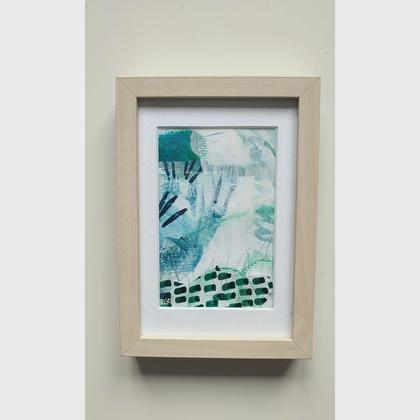 Mini Abstraktes Original Bild "blaugrüne Stimmung"