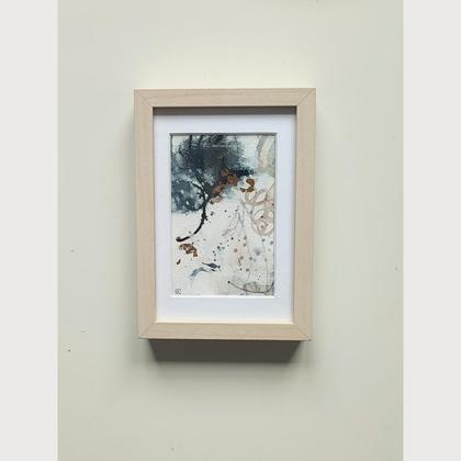 Mini Abstraktes Original Bild "schwarzgold"