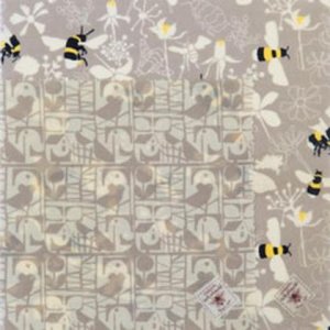 Bienenwachstuchset  2er Biene+Vogerl S+M ca.18x18cm + ca.25x25cm