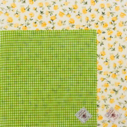 Bienenwachstuchset 2er Blümchen grünkariertl M+L ca.25x25cm + ca.33x33cm