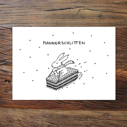 Mannerschlitten (Grußkarte)