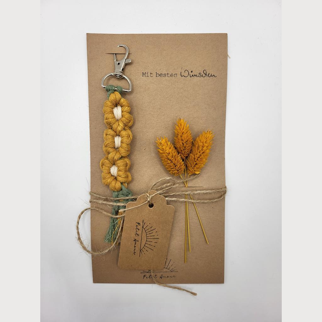 Makramee Schlüsselanhänger Flower mit individuellen Gruß - Image 3