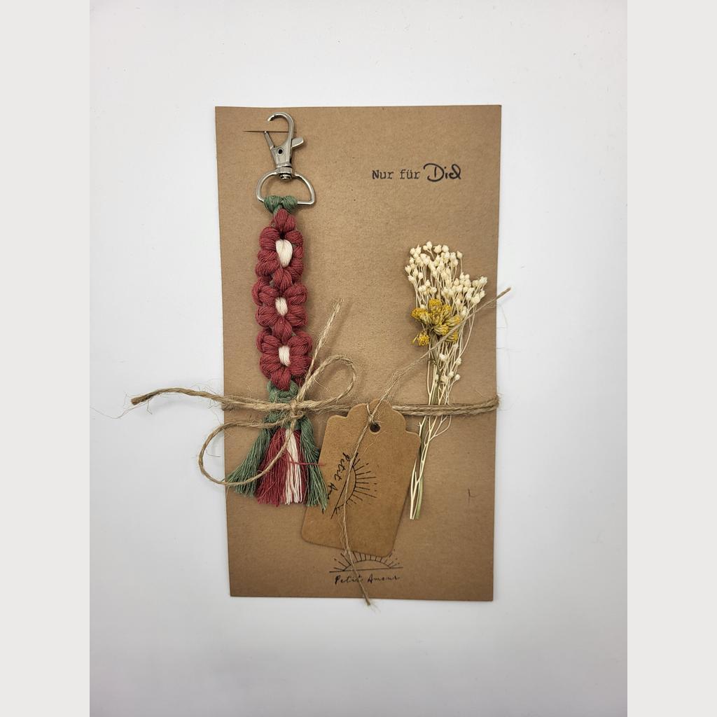 Makramee Schlüsselanhänger Flower mit individuellen Gruß - Image 2