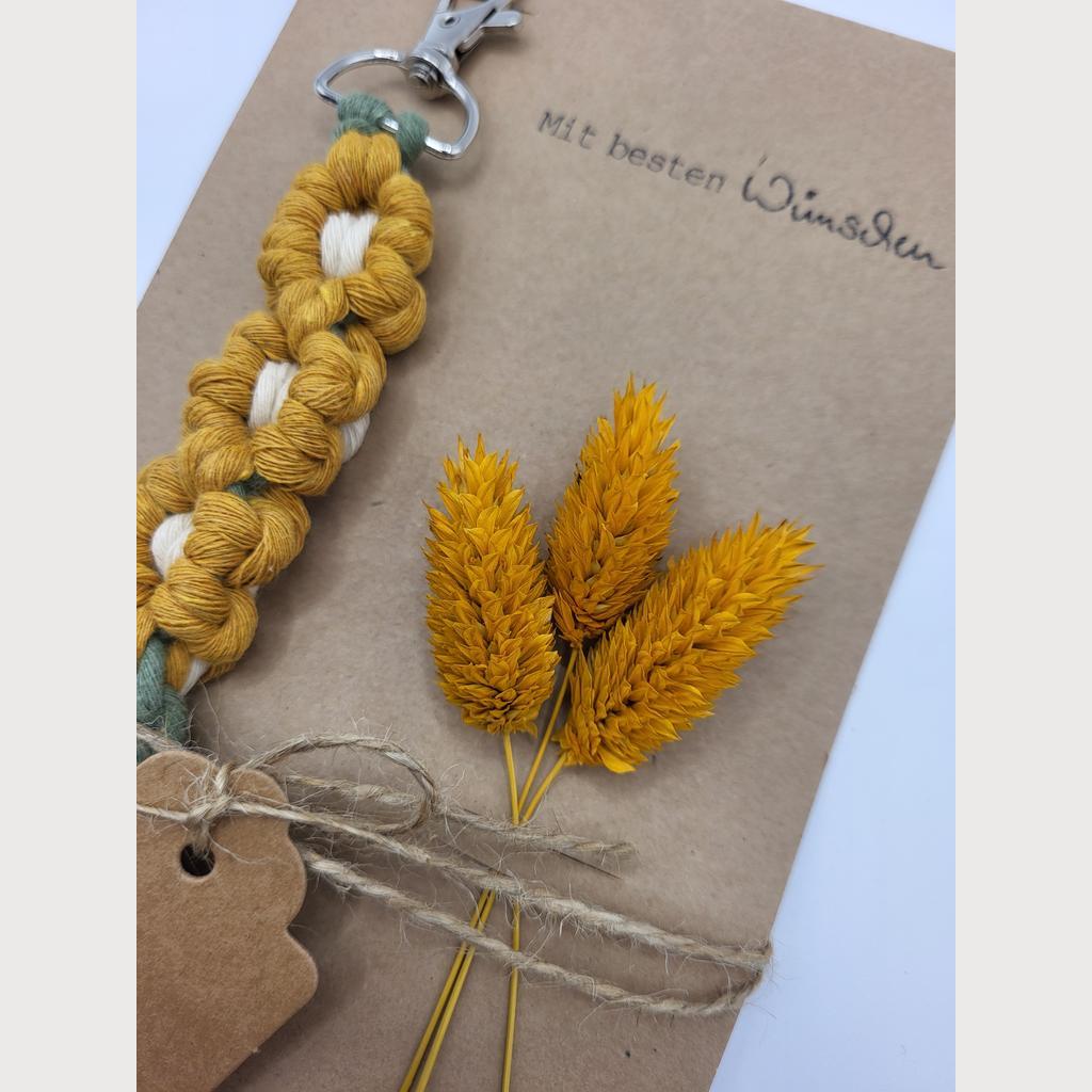 Makramee Schlüsselanhänger Flower mit individuellen Gruß - Image 4