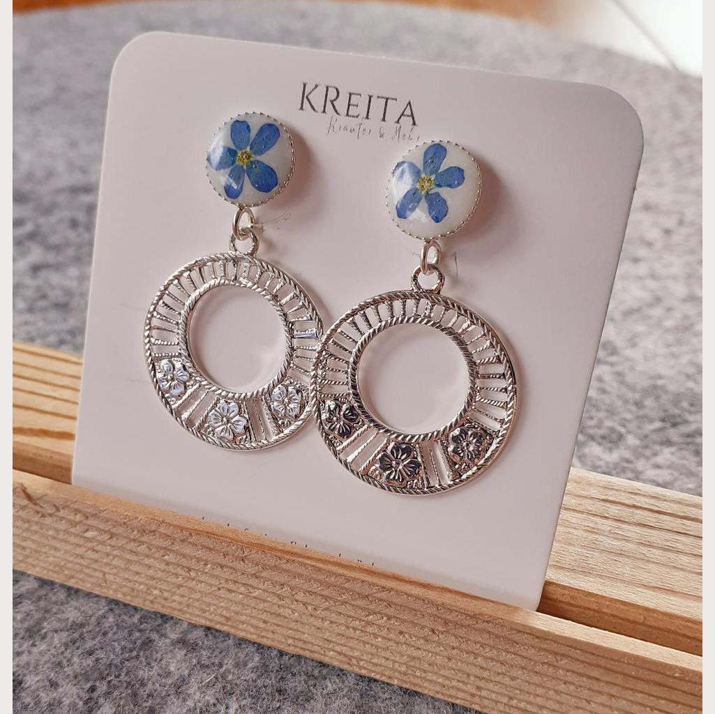 Ohrstecker Blumen-Creole versilbert