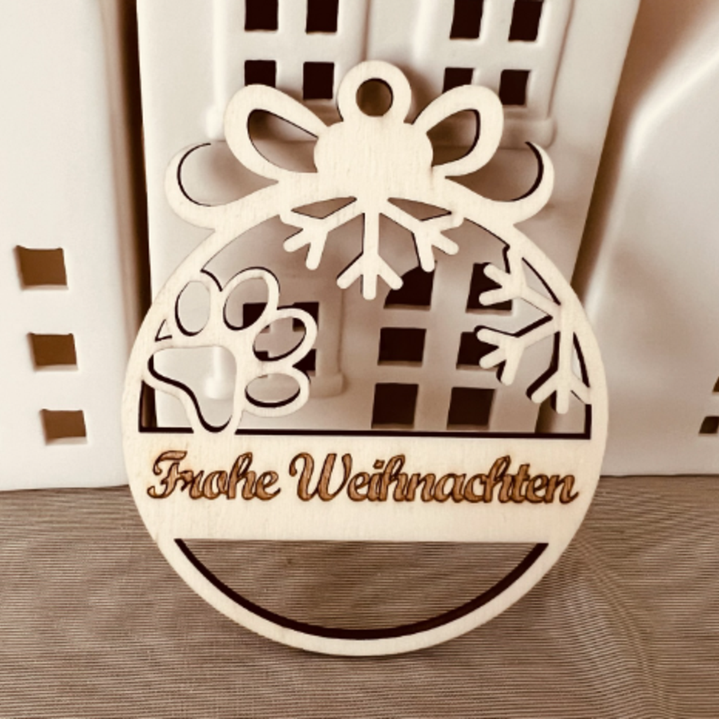 Christbaumschmuck Ornament Pfote/Schnee