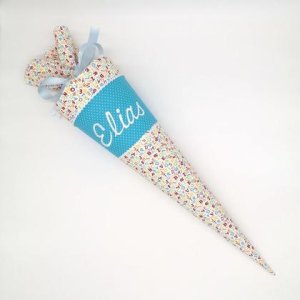 Schultüte „Buchstaben blau“ 35 cm