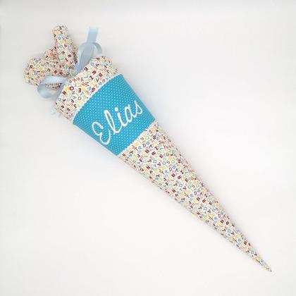 Schultüte "Buchstaben blau" 35 cm