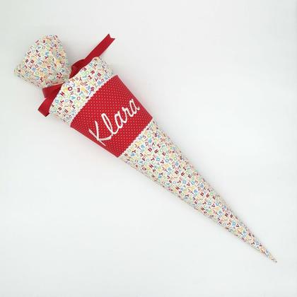 Schultüte "Buchstaben rot" 35 cm